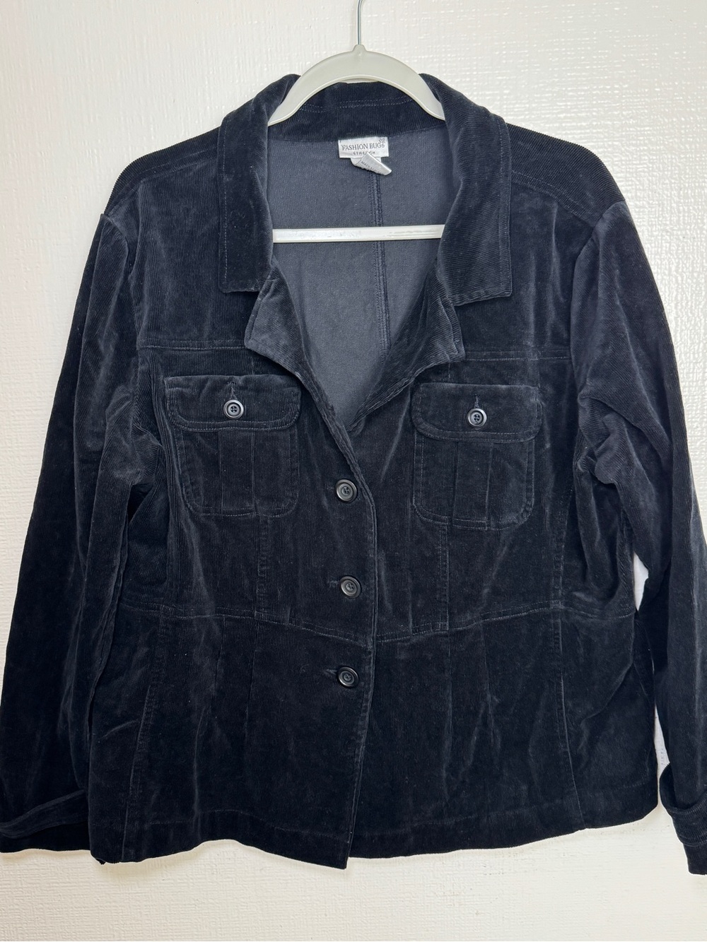 Fashion Bug Black Velvet Button-Up Jacket